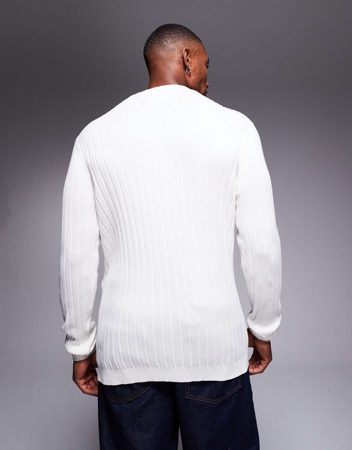 MONARCH ESSENTIAL MUSCLE FIT KNITTED RIB TURTLE NECK JUMPER | CRISP WHITE