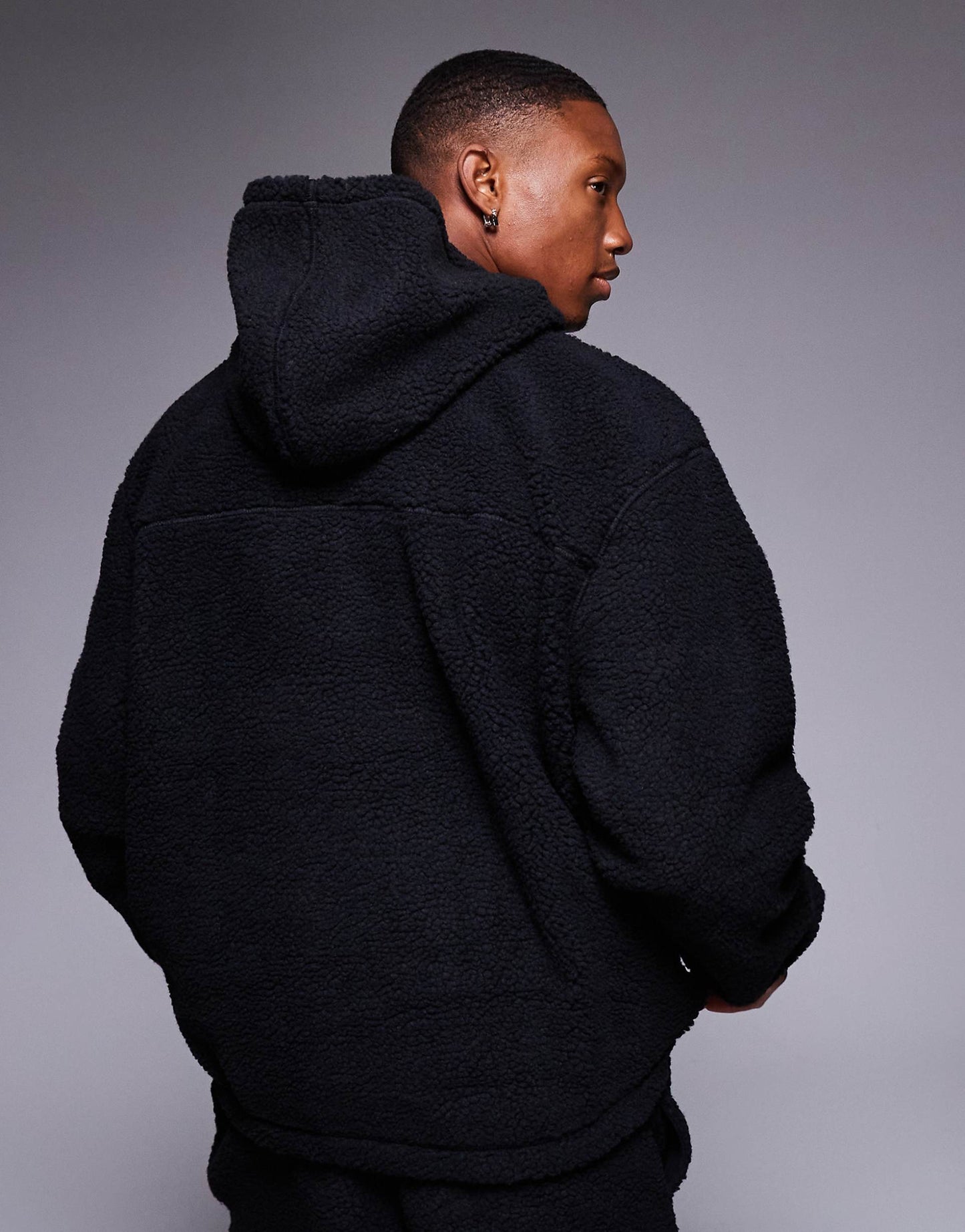 MONARCH OVERSIZED BORG HOODIE | STRAIGHT BLACK