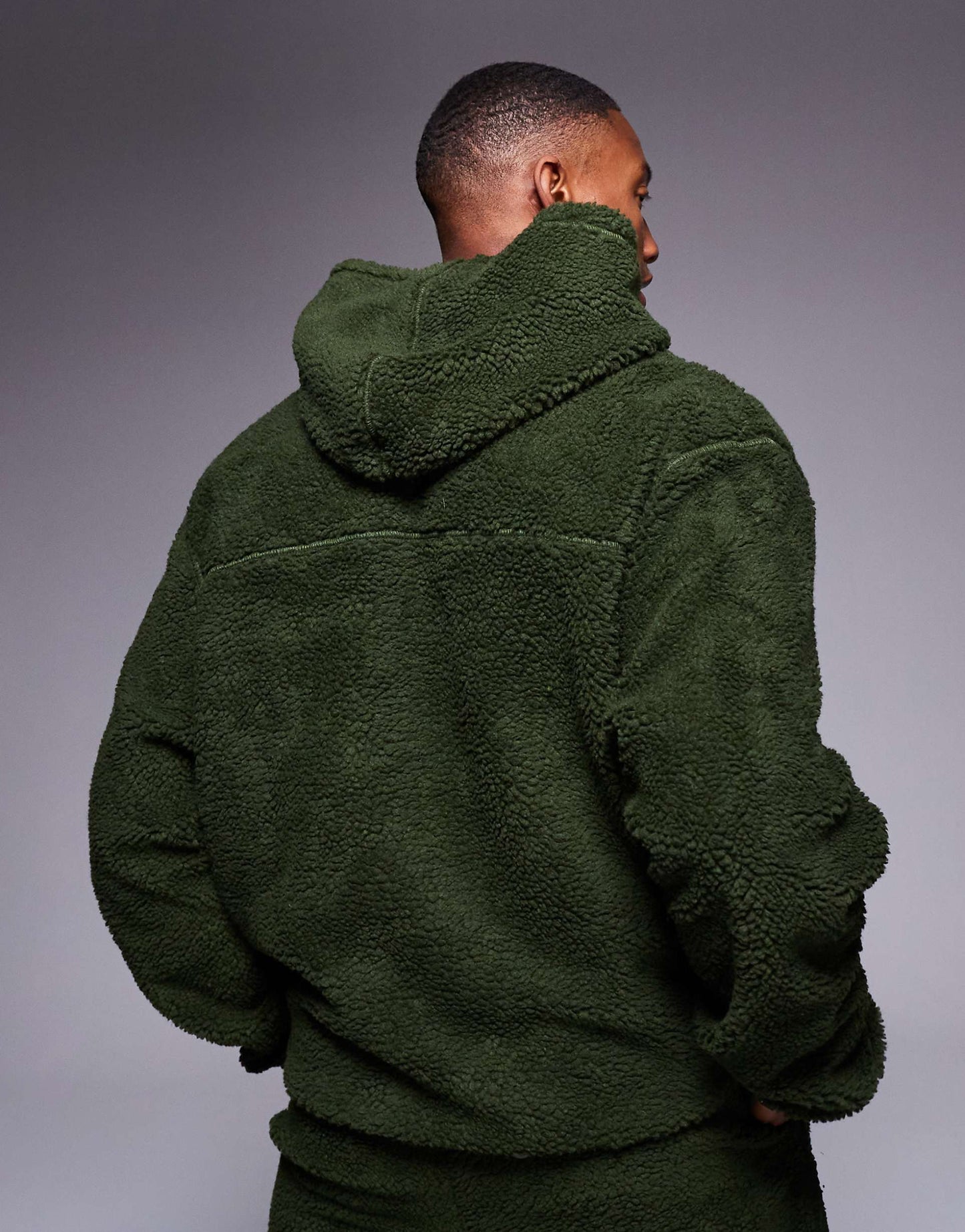 MONARCH OVERSIZED BORG HOODIE | FORREST GREEN