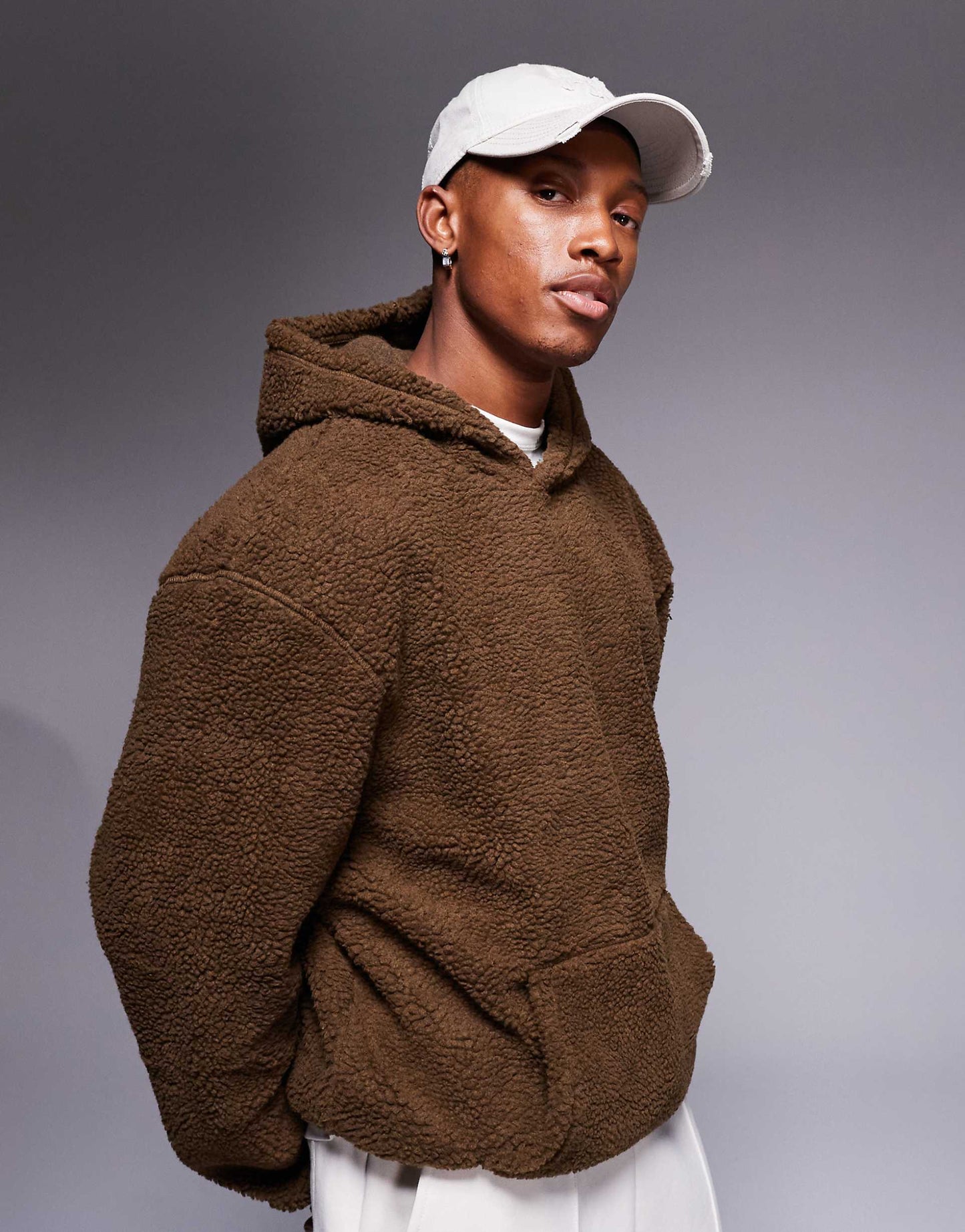 MONARCH OVERSIZED BORG HOODIE | COCOA BROWN