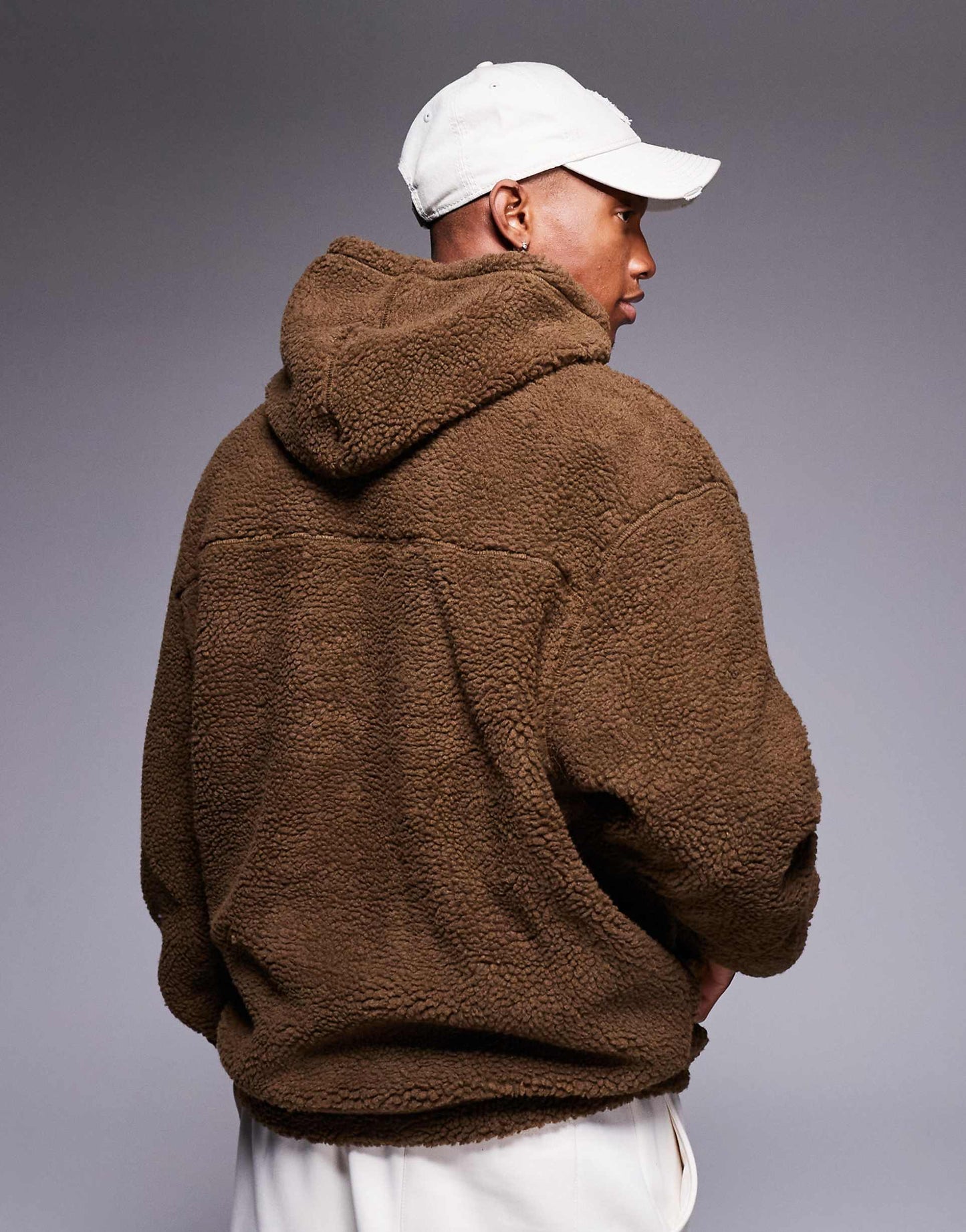 MONARCH OVERSIZED BORG HOODIE | COCOA BROWN