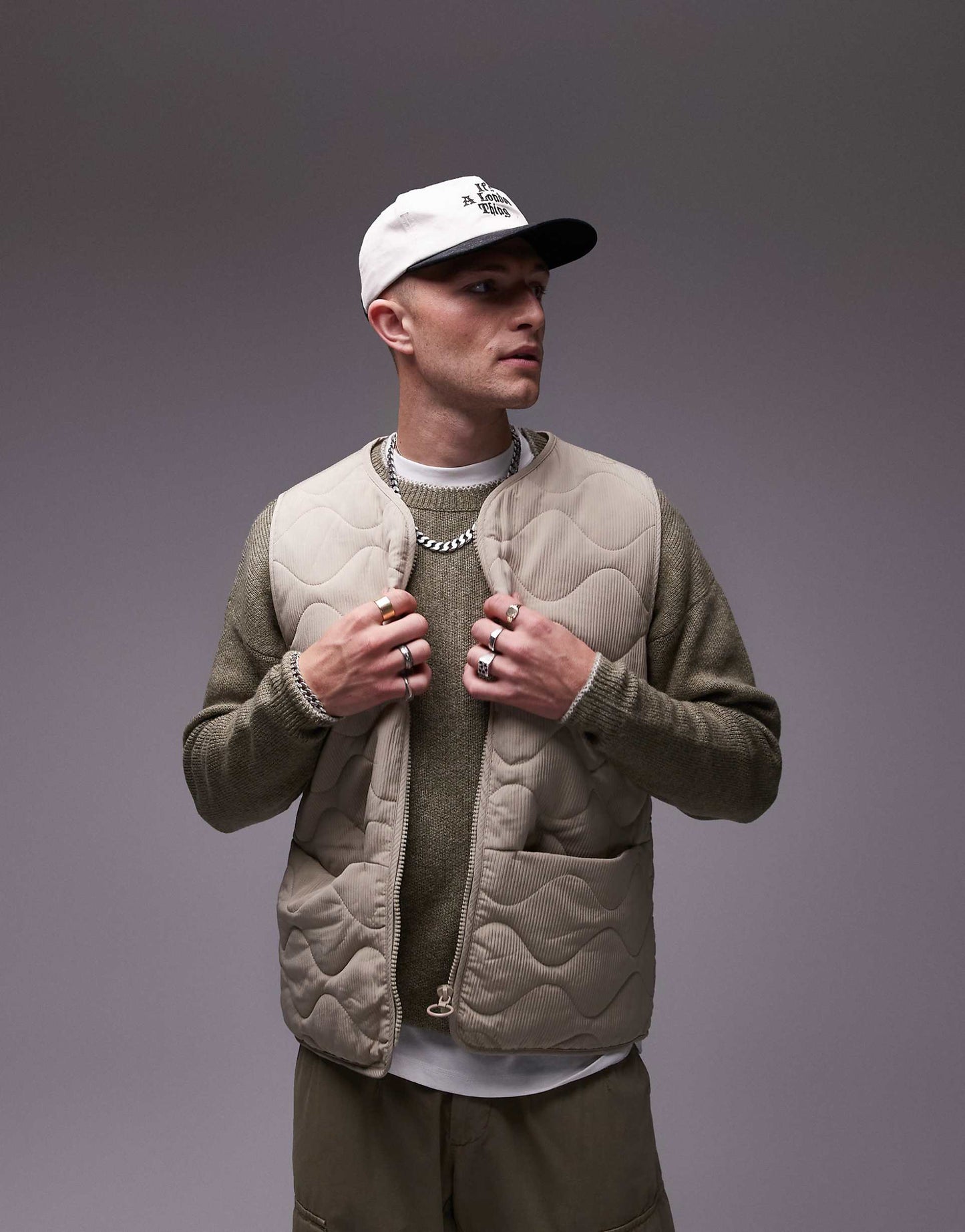 MONARCH UTILITY QUILTED GILET JACKET | PALE SAND