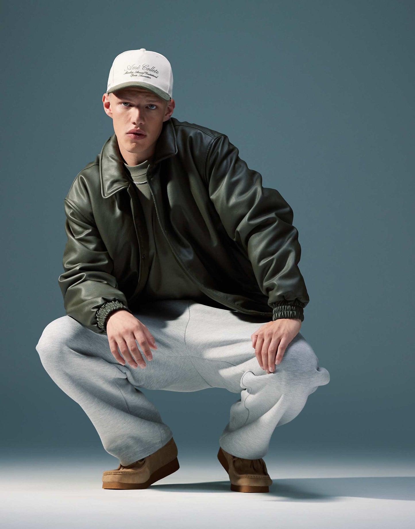 MONARCH FAUX LEATHER WADDED HARRINGTON JACKET | FORREST GREEN