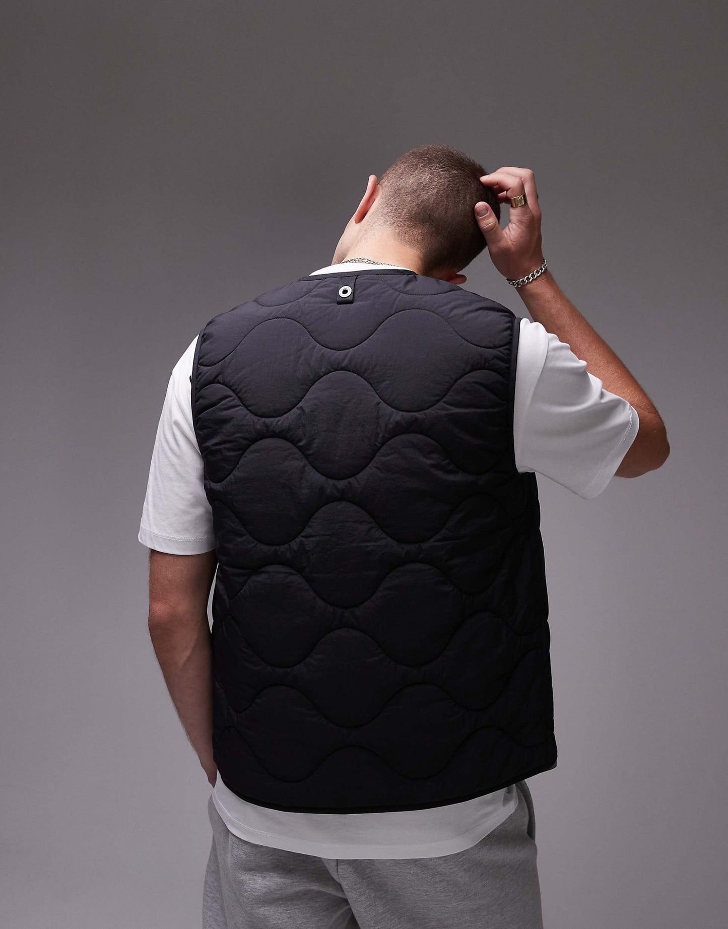 MONARCH LEFT CHEST POCKET QUILTED GILET JACKET | PURE BLACK